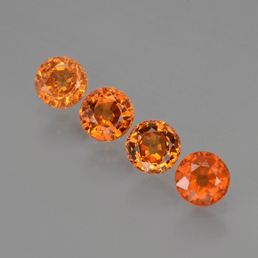 Gemme di Granato spessartite Arancio Medio naturale da 2.03 ct, Taglio rotondo, VS