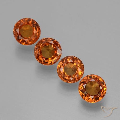 1.73ctw Naturale Arancione scuro Granato spessartite, Rotondo, VS