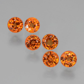 Gemme di Granato spessartite Arancio Medio naturale da 2.65 ct, Taglio rotondo, VS