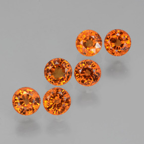 Gemme di Granato spessartite Arancio Medio naturale da 2.65 ct, Taglio rotondo, VS