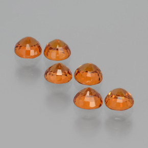 Gemme di Granato spessartite Arancio Medio naturale da 2.65 ct, Taglio rotondo, VS