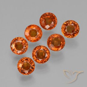 Gemme di Granato spessartite Arancia Fuoco naturale da 2.71 ct, Rotondo, VS