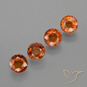 Gemme di Granato spessartite Arancia Fuoco naturale da 1.79 ct, Rotondo, VS