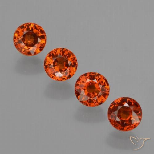 3.01ctw Naturale Arancione rossastra Granato spessartite, Rotondo, VS