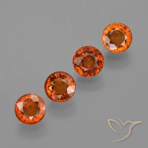 Gemme di Granato spessartite Arancione rossastra naturale da 2.62 ct, Rotondo, VS