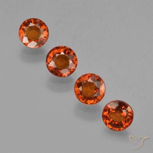 2.61ctw Naturale Arancione rossastra Granato spessartite, Rotondo, VS