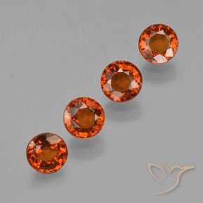 Gemme di Granato spessartite Arancione rossastra naturale da 2.61 ct, Rotondo, VS