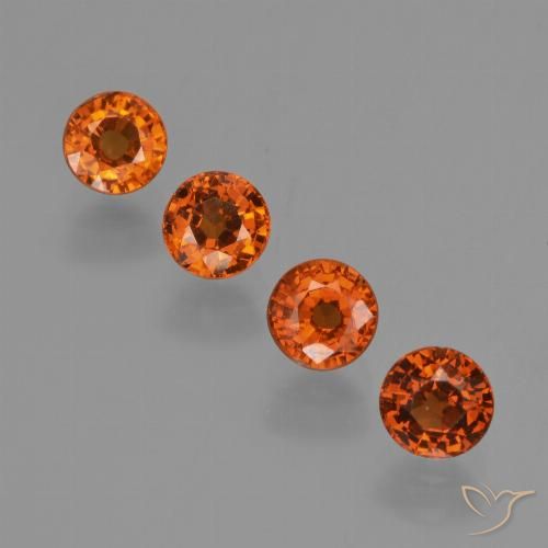 2.54ctw Naturale Arancione scuro Granato spessartite, Rotondo, VS
