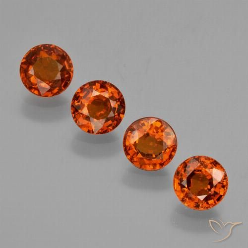 2.86ctw Naturale Arancia Fuoco Granato spessartite, Rotondo, VS