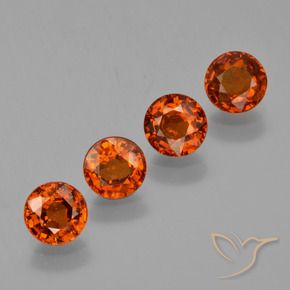 Gemme di Granato spessartite Arancia Fuoco naturale da 2.86 ct, Rotondo, VS