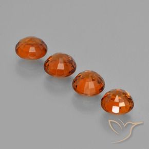 Gemme di Granato spessartite Arancia Fuoco naturale da 2.86 ct, Rotondo, VS