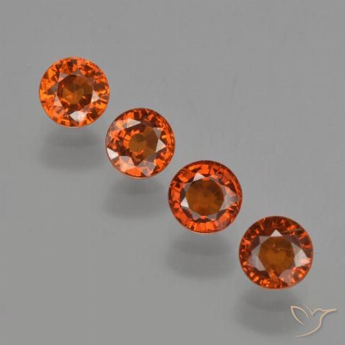 2.16ctw Naturale Arancione scuro Granato spessartite, Rotondo, VS