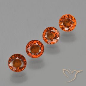 Gemme di Granato spessartite Arancione scuro naturale da 2.16 ct, Rotondo, VS