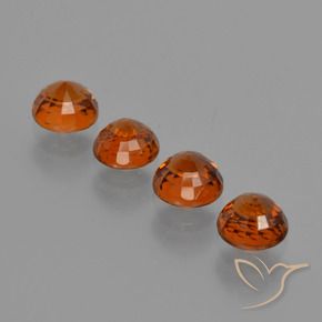 Gemme di Granato spessartite Arancione scuro naturale da 2.16 ct, Rotondo, VS