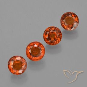 Gemme di Granato spessartite Arancione scuro naturale da 2.29 ct, Rotondo, VS
