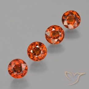Gemme di Granato spessartite Arancione scuro naturale da 2.68 ct, Rotondo, VS