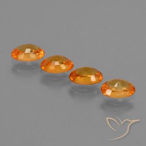 Gemme di Granato spessartite Arancione brillante naturale da 2.37 ct, Ovale, VS