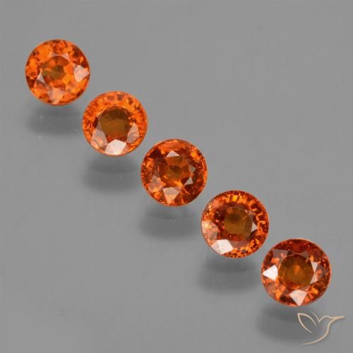 2.85ctw Naturale Arancione scuro Granato spessartite, Rotondo, VS-SI