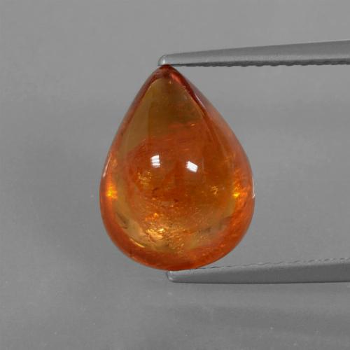 Granato spessartite Arancione Ambra naturale da 5.39 ct, Forma a pera, Traslucido