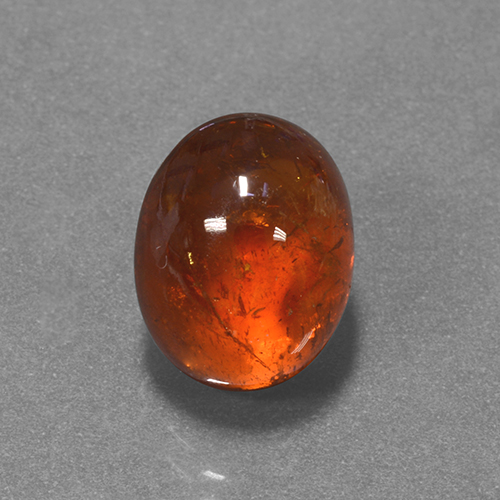 Granato spessartite Arancione scuro naturale da 7.05 ct, Taglio ovale, Traslucido