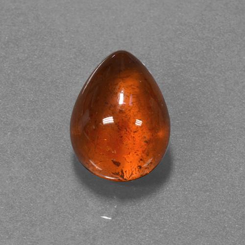 Granato spessartite Arancione scuro naturale da 5.89 ct, Forma a pera, Traslucido