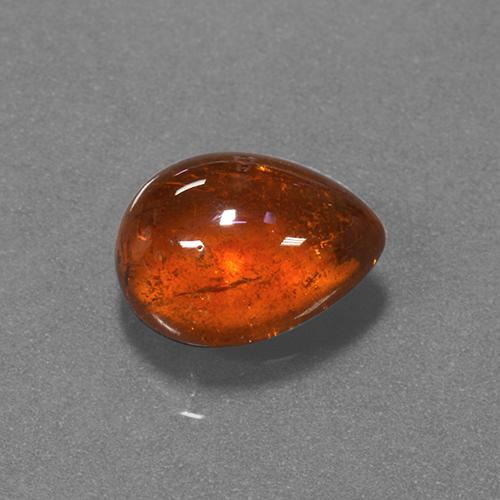 Granato spessartite Arancione scuro naturale da 5.89 ct, Forma a pera, Traslucido