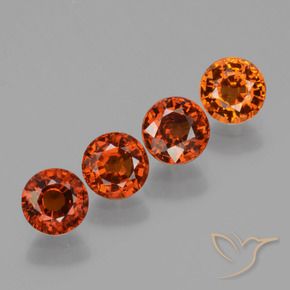 Gemme di Granato spessartite Rosso scuro naturale da 3.04 ct, Rotondo, VS