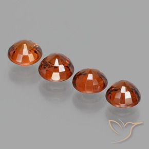 Gemme di Granato spessartite Rosso scuro naturale da 3.04 ct, Rotondo, VS