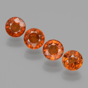 Gemme di granato spessartite arancione rossastra naturale da 2,51 ct, taglio rotondo, VS-SI