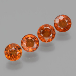 Gemme di granato spessartite arancione rossastra naturale da 2,51 ct, taglio rotondo, VS-SI
