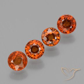 Gemme di Granato spessartite Arancia Fuoco naturale da 1.84 ct, Rotondo, VS