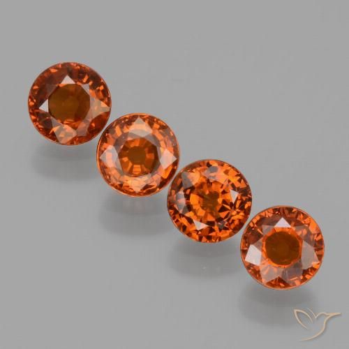 2.73ctw Naturale Arancio Medio Granato spessartite, Rotondo, VVS-VS