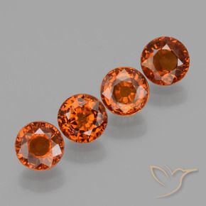Gemme di Granato spessartite Arancio Medio naturale da 2.73 ct, Rotondo, VVS-VS
