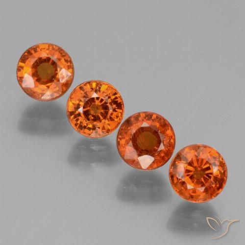 2.88ctw Naturale Arancione rossastra Granato spessartite, Rotondo, VS
