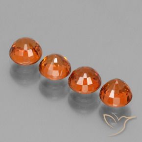 Gemme di Granato spessartite Arancione rossastra naturale da 2.88 ct, Rotondo, VS