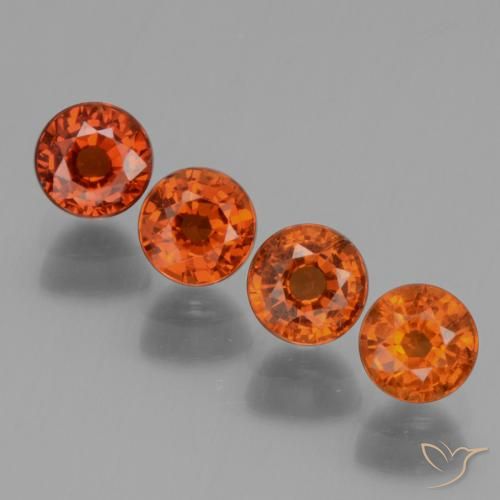2.16ctw Naturale Arancio Medio Granato spessartite, Rotondo, VS