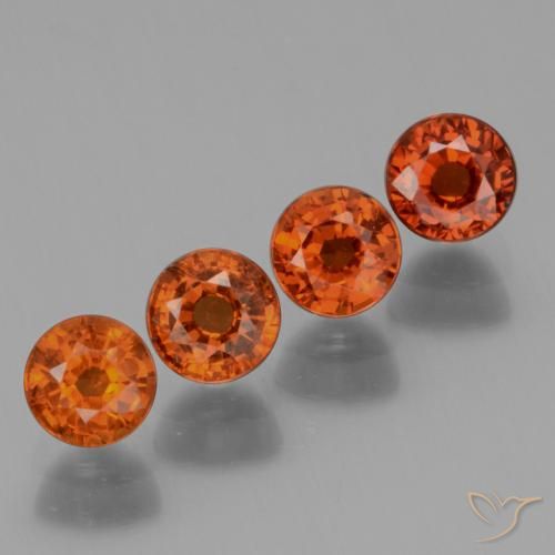 Gemme di Granato spessartite Arancio Medio naturale da 2.16 ct, Rotondo, VS
