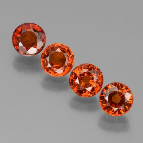 Gemme di Granato spessartite Rosso caramella naturale da 2.55 ct, Taglio rotondo, VS