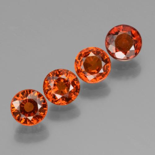 Gemme di Granato spessartite Rosso caramella naturale da 2.55 ct, Taglio rotondo, VS