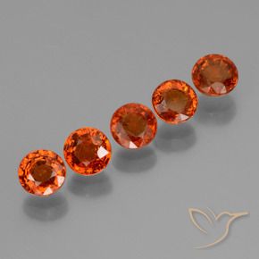 Gemme di Granato spessartite Arancione scuro naturale da 2.55 ct, Rotondo, VS