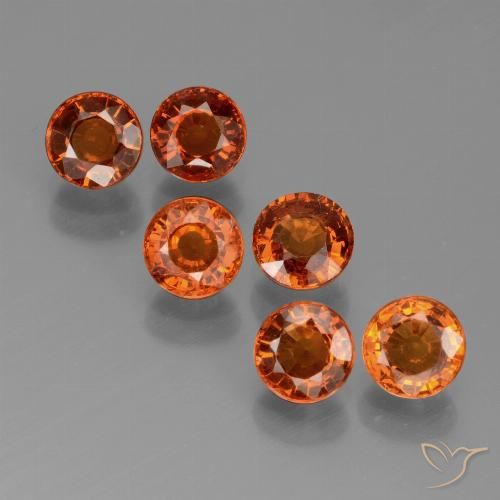 3.09ctw Naturale Arancione scuro Granato spessartite, Rotondo, VS
