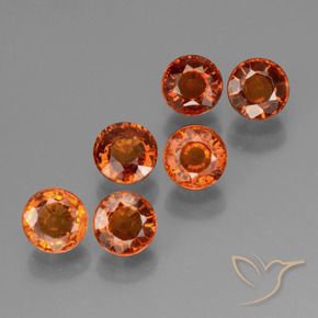 Gemme di Granato spessartite Arancione scuro naturale da 3.09 ct, Rotondo, VS