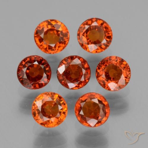 Gemme di Granato spessartite Arancio Medio naturale da 3.09 ct, Rotondo, VS