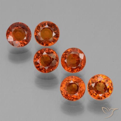 2.87ctw Naturale Arancio Medio Granato spessartite, Rotondo, VS