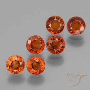 Gemme di Granato spessartite Arancio Medio naturale da 2.87 ct, Rotondo, VS