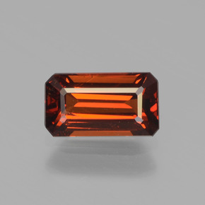 Granato spessartite Arancio scuro rossastro naturale da 1.26 ct, Taglio smeraldo, VS