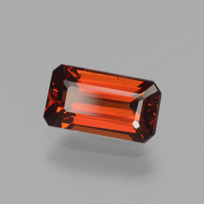 Granato spessartite Arancio scuro rossastro naturale da 1.26 ct, Taglio smeraldo, VS