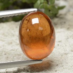 Granato spessartite Arancione scuro naturale da 5.74 ct, Taglio ovale, Traslucido