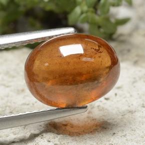 Granato spessartite Arancione scuro naturale da 5.74 ct, Taglio ovale, Traslucido
