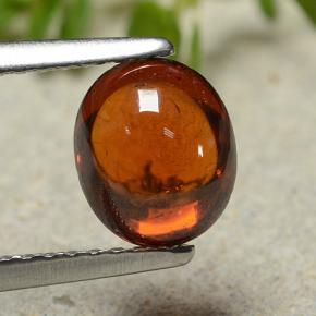 Granato spessartite Rosso arancione naturale da 1.69 ct, Taglio ovale, Traslucido